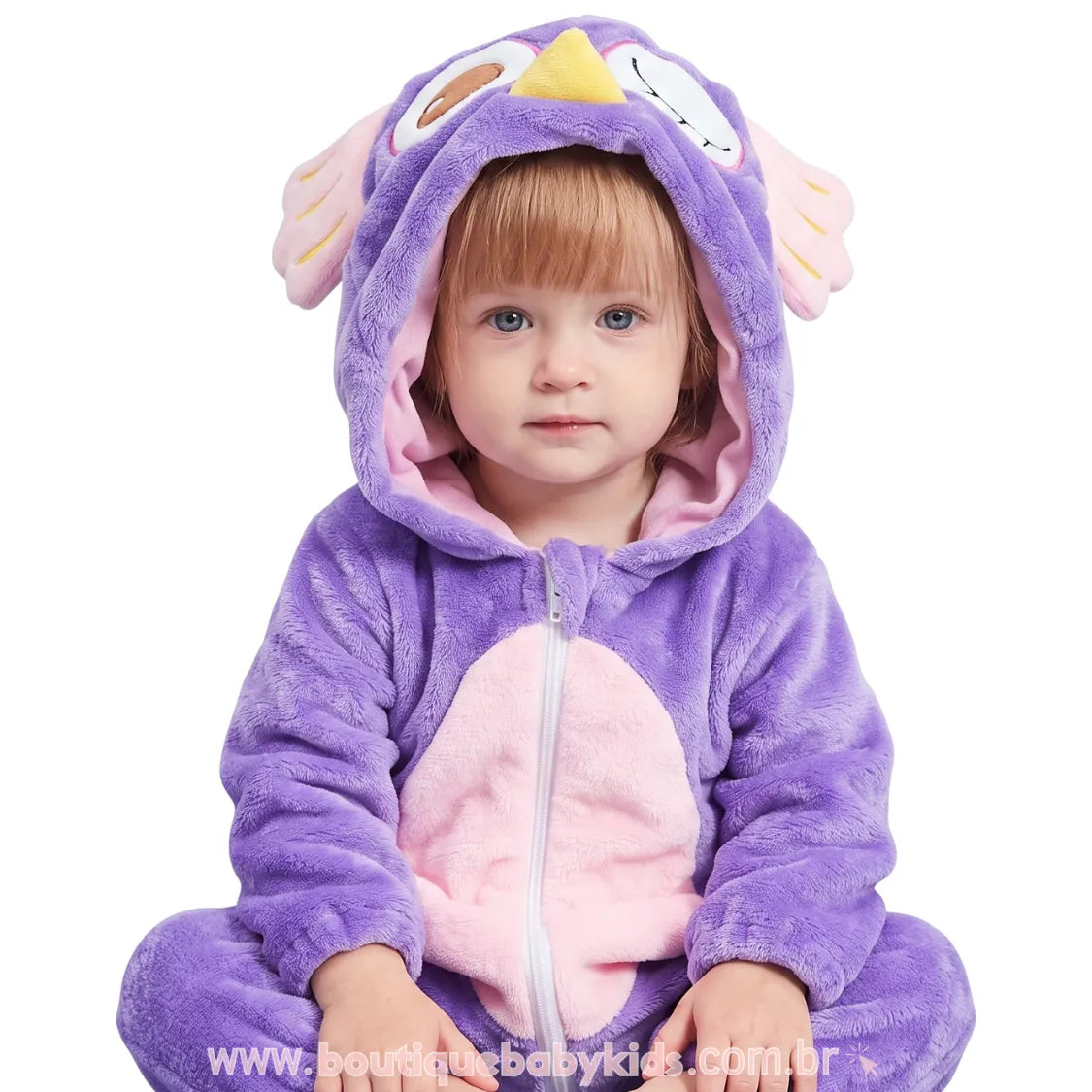 Macacão Bebê Fantasia Coruja Lilás - Boutique Baby Kids