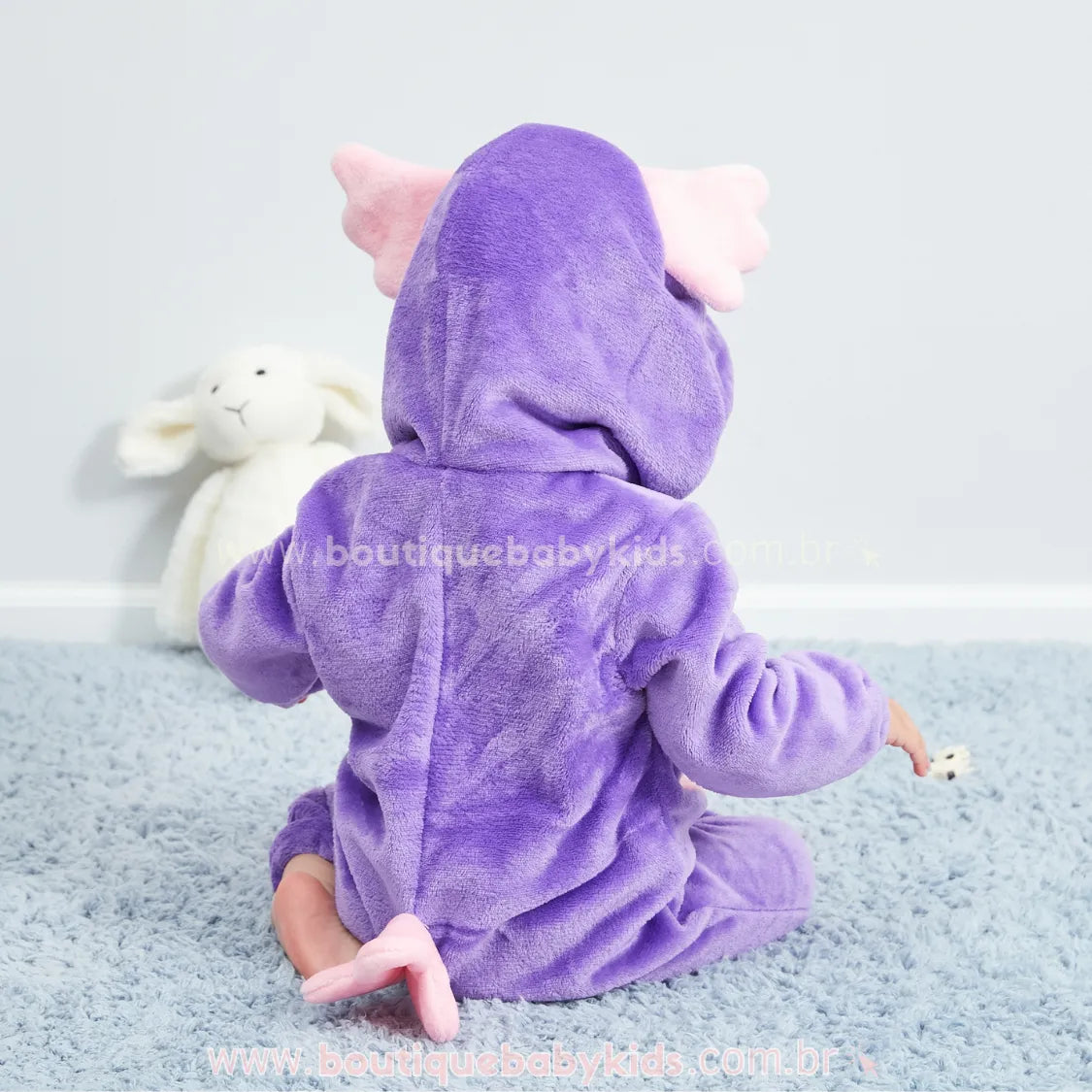 Macacão Bebê Fantasia Coruja Lilás - Boutique Baby Kids
