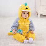 Macacão Bebê Fantasia Bichinho Dinossauro Amarelo - Boutique Baby Kids 