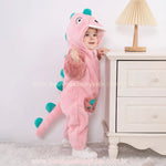 Macacão Bebê Fantasia Bichinho Dinossaura Rosa - Boutique Baby Kids 