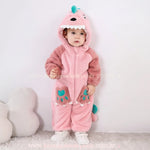 Macacão Bebê Fantasia Bichinho Dinossaura Rosa - Boutique Baby Kids 