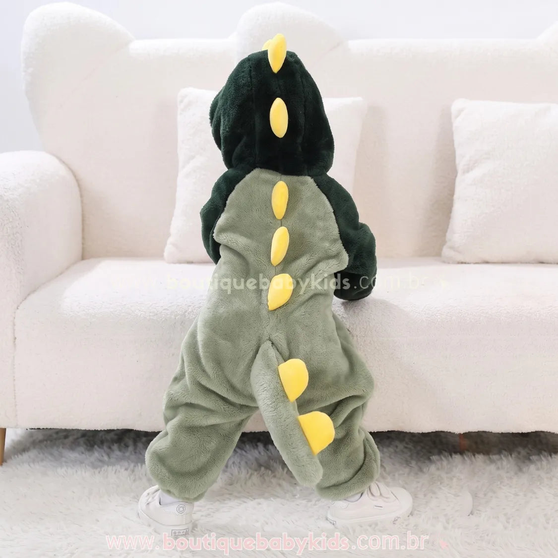 Macacão Bebê Fantasia Bichinho Dinossauro Verde - Boutique Baby Kids 