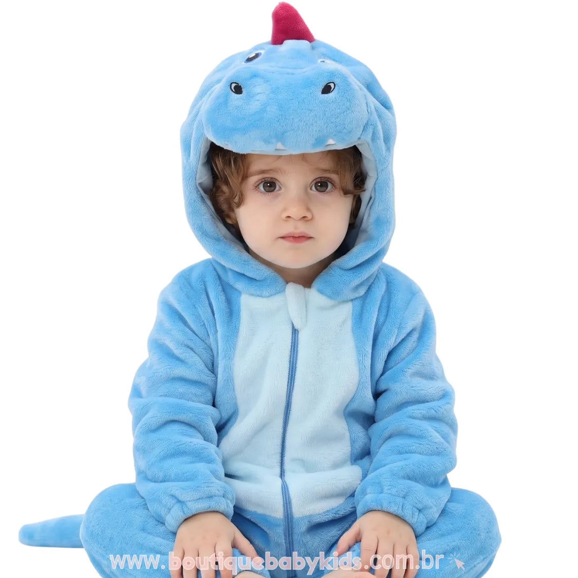 Macacão Bebê Fantasia Bichinho Dinossauro Azul - Boutique Baby Kids 