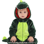 Macacão Bebê Fantasia Bichinho Dinossauro Verde Escuro - Boutique Baby Kids 