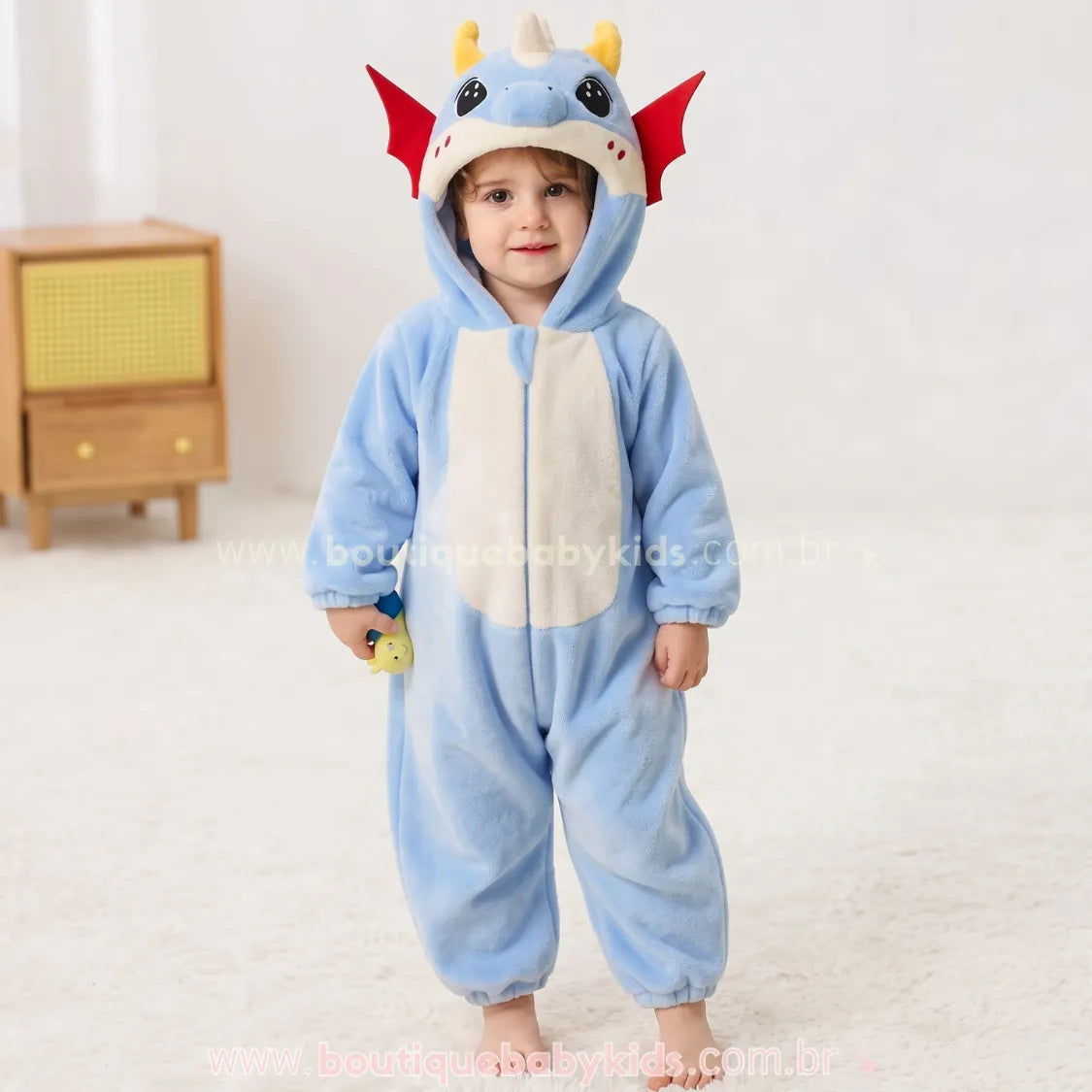 Macacão Bebê Fantasia de Bichinho Dragãozinho Azul - Boutique Baby Kids