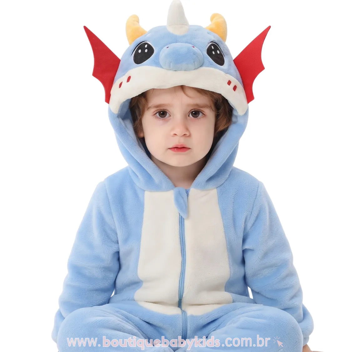 Macacão Bebê Fantasia de Bichinho Dragãozinho Azul - Boutique Baby Kids
