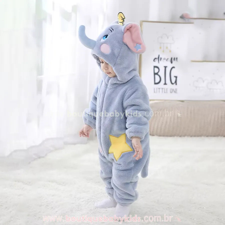 Macacão Bebê Fantasia Disney Elefante Dumbo - Boutique Baby Kids