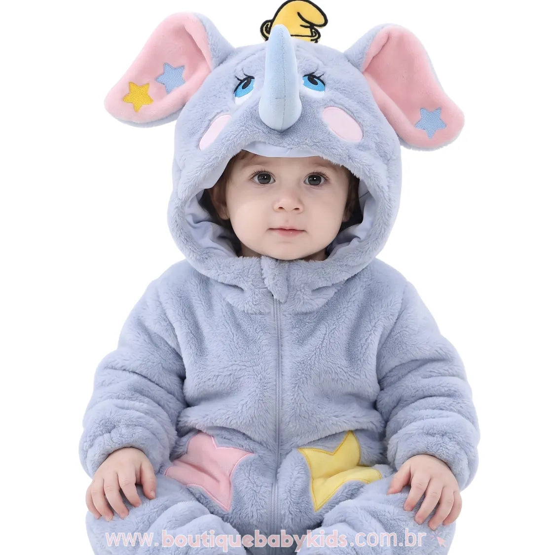 Macacão Bebê Fantasia Disney Elefante Dumbo - Boutique Baby Kids