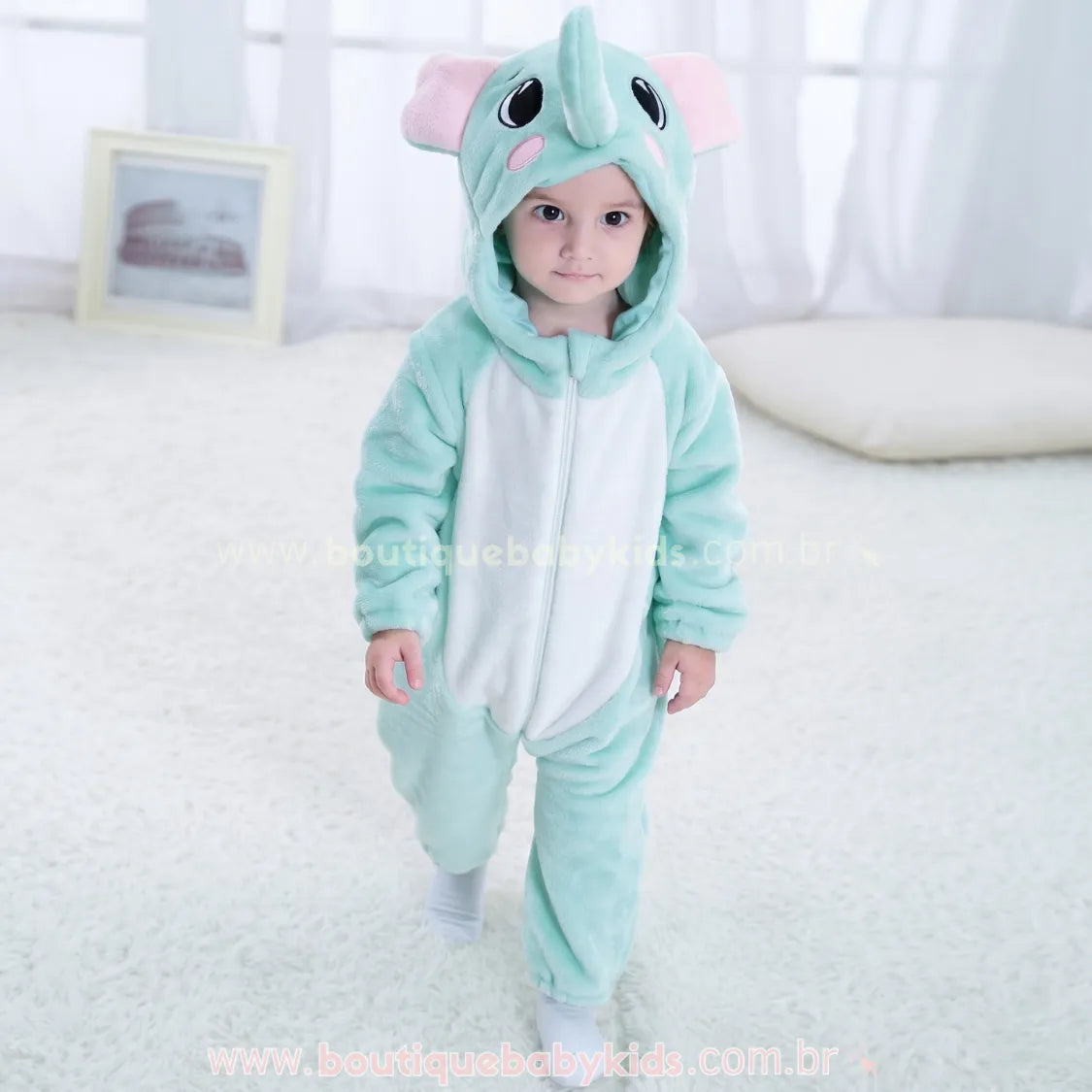Macacão Bebê Fantasia Bichinho Elefantinho Fofuxo - Boutique Baby Kids