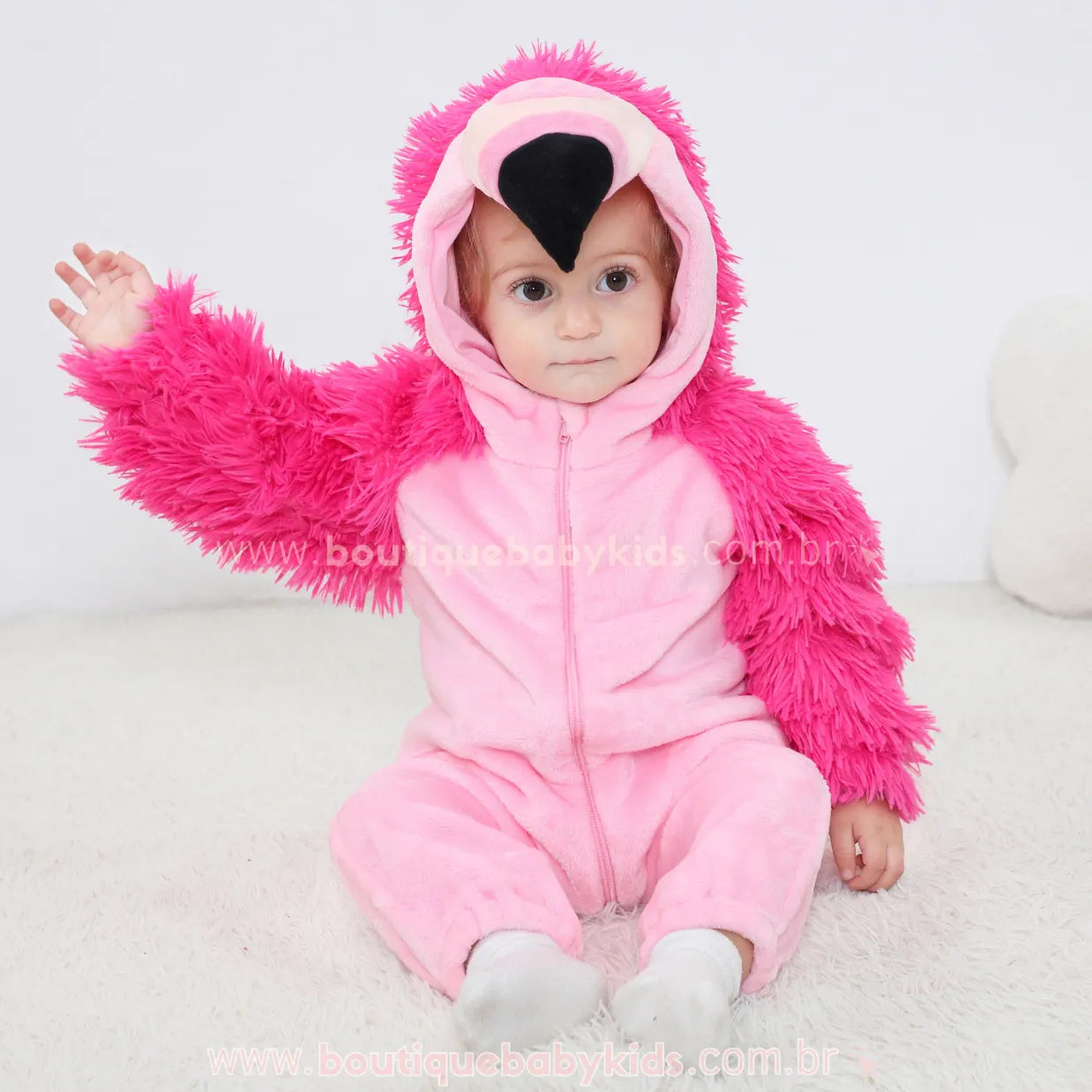 Macacão Bebê Fantasia Flamingo Rosa - Boutique Baby Kids