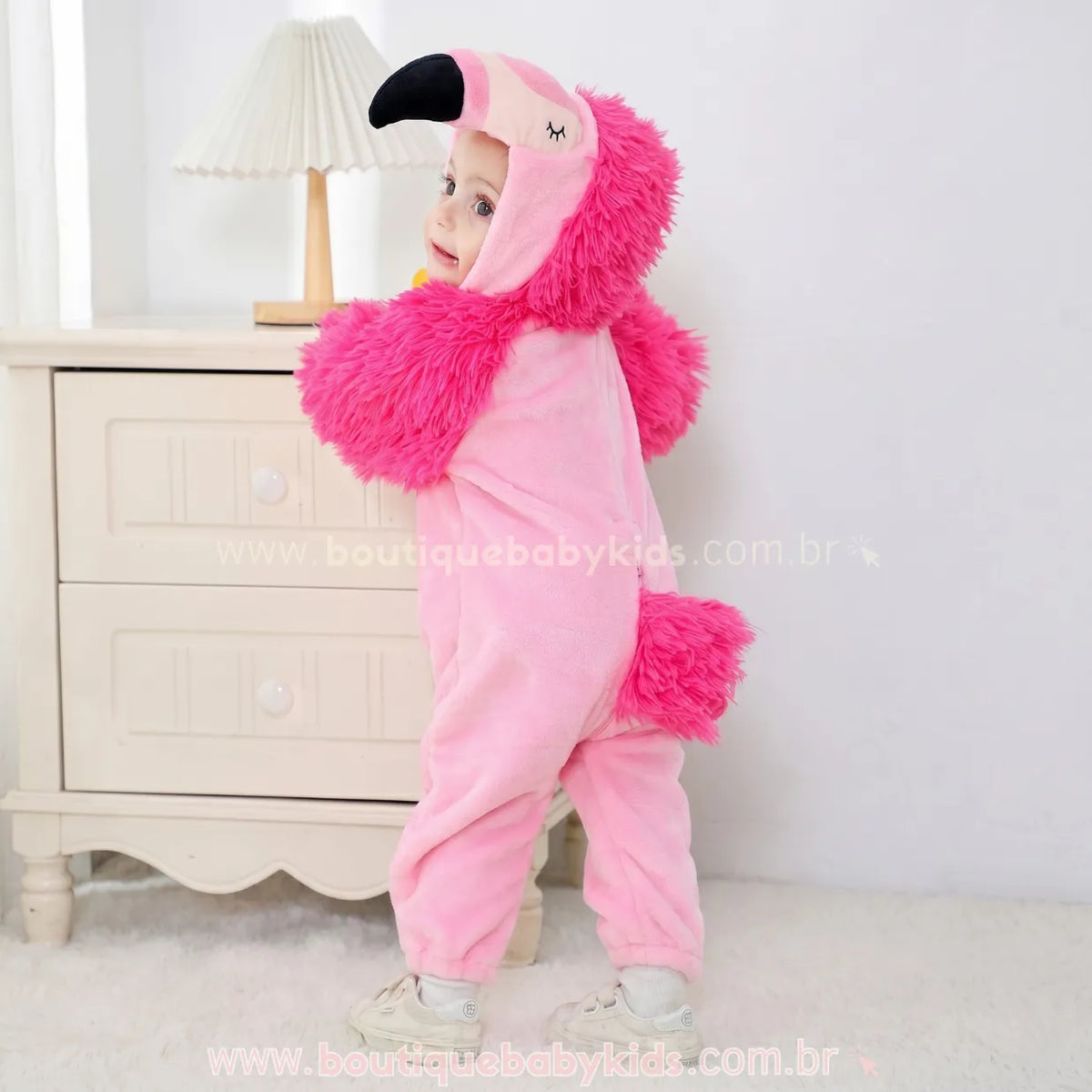Macacão Bebê Fantasia Flamingo Rosa - Boutique Baby Kids