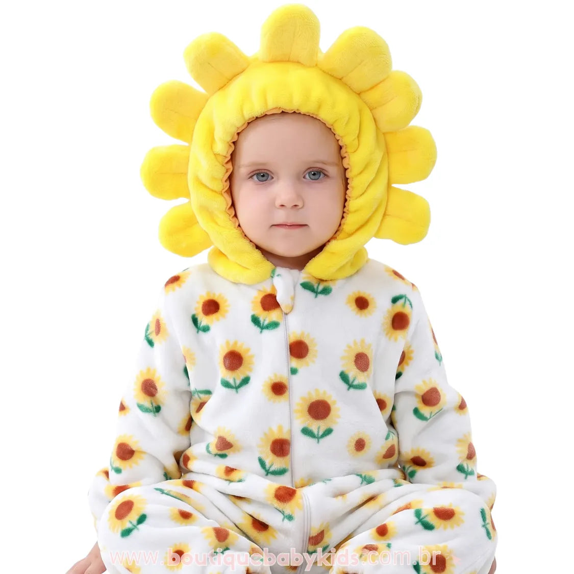 Macacão Bebê Fantasia Flor de Girassol - Boutique Baby Kids