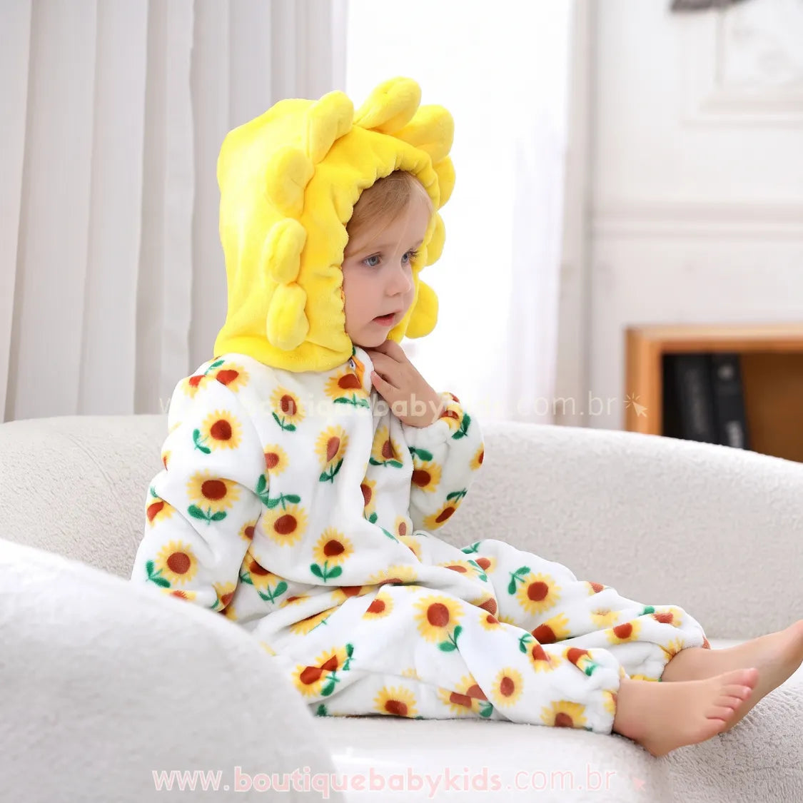 Macacão Bebê Fantasia Flor de Girassol - Boutique Baby Kids