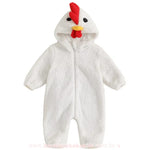 Macacão Bebê Fantasia de Galinha Branca com Capuz - Boutique Baby Kids