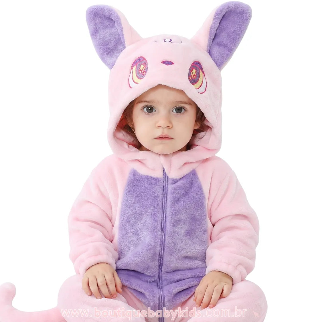 Macacão Bebê Fantasia Gatinha Lunar Rosa - Boutique Baby Kids