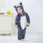 Macacão Bebê Fantasia de Bichinho Gatinho Cinza - Boutique Baby Kids 
