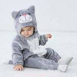 Macacão Bebê Fantasia de Bichinho Gatinho Cinza - Boutique Baby Kids 