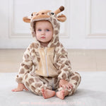 Macacão Bebê Fantasia de Bichinho Girafinha do Safari Bege - Boutique Baby Kids