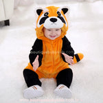 Macacão Bebê Fantasia de Bichinho Guaxinim Laranja - Boutique Baby Kids