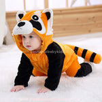 Macacão Bebê Fantasia de Bichinho Guaxinim Laranja - Boutique Baby Kids