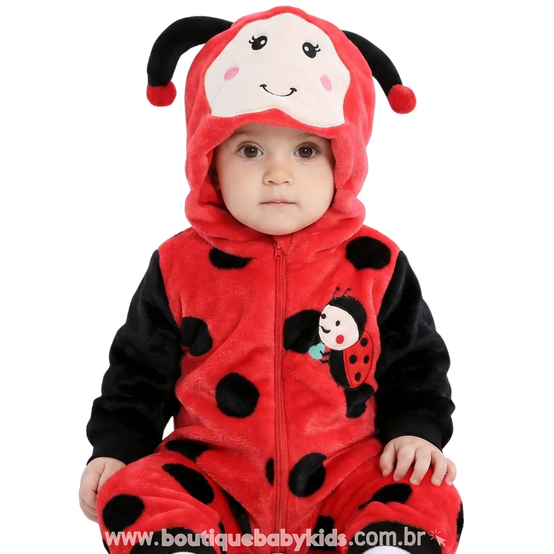 Macacão Bebê Fantasia de Bichinho Joaninha - Boutique Baby Kids