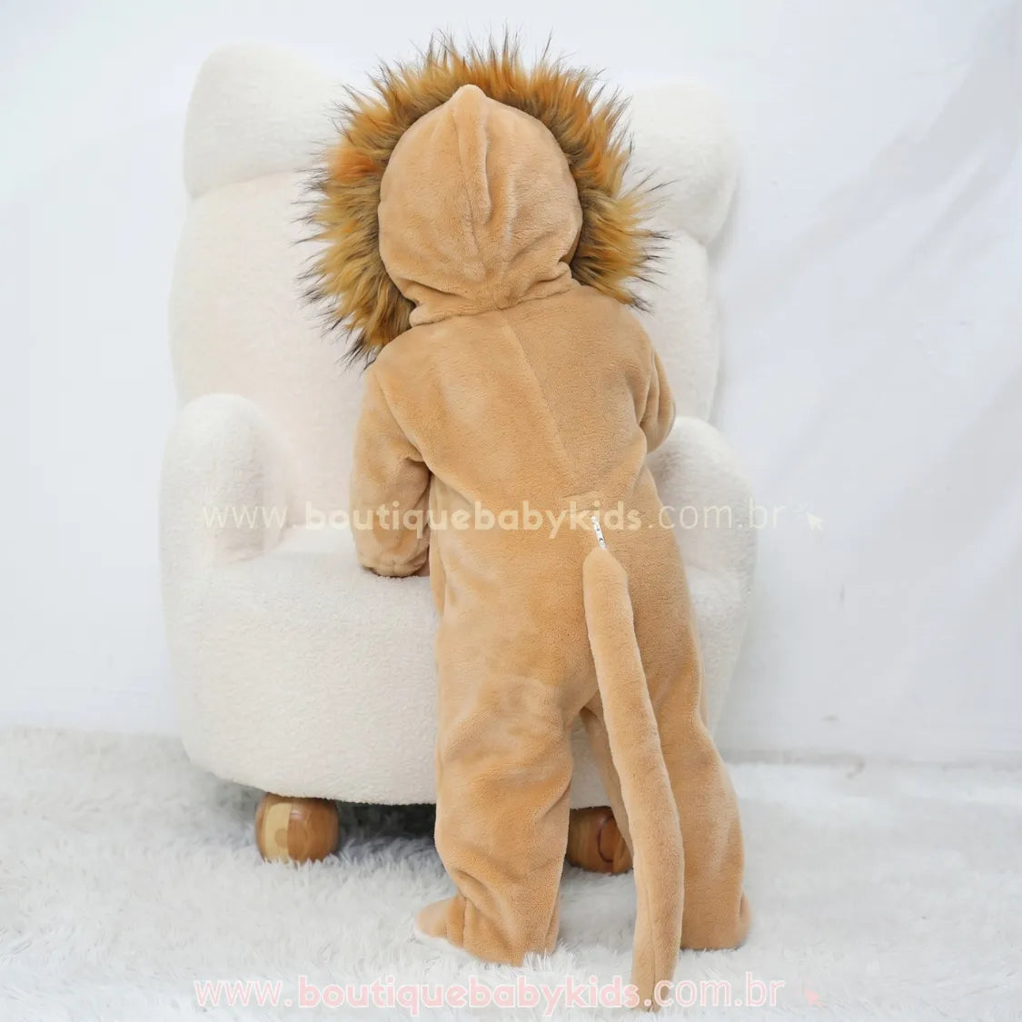 Macacão Bebê Fantasia Bichinho Leãozinho com Juba - Boutique Baby Kids