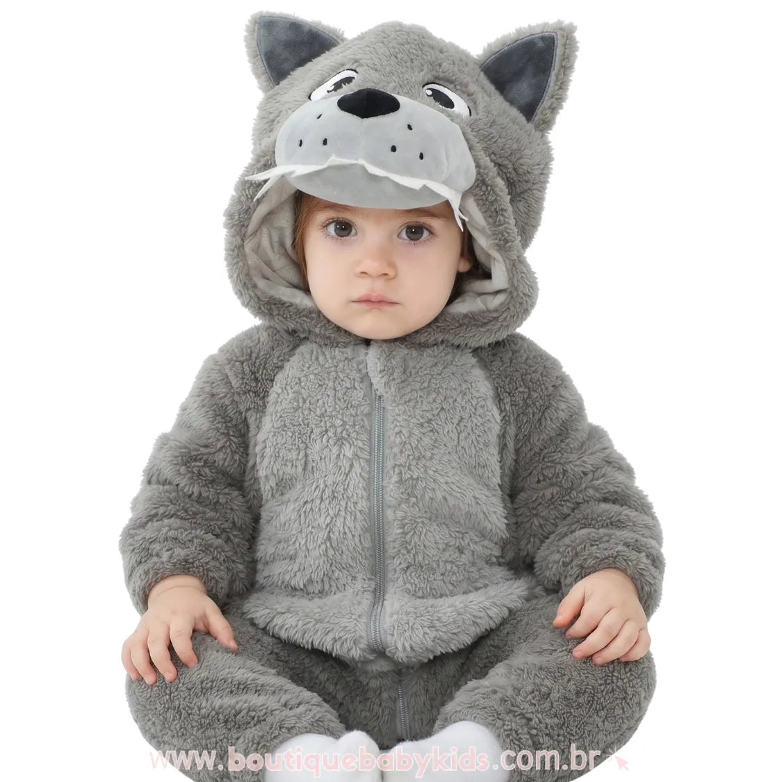 Macacão Bebê Fantasia Bichinho Lobo Mau - Boutique Baby Kids