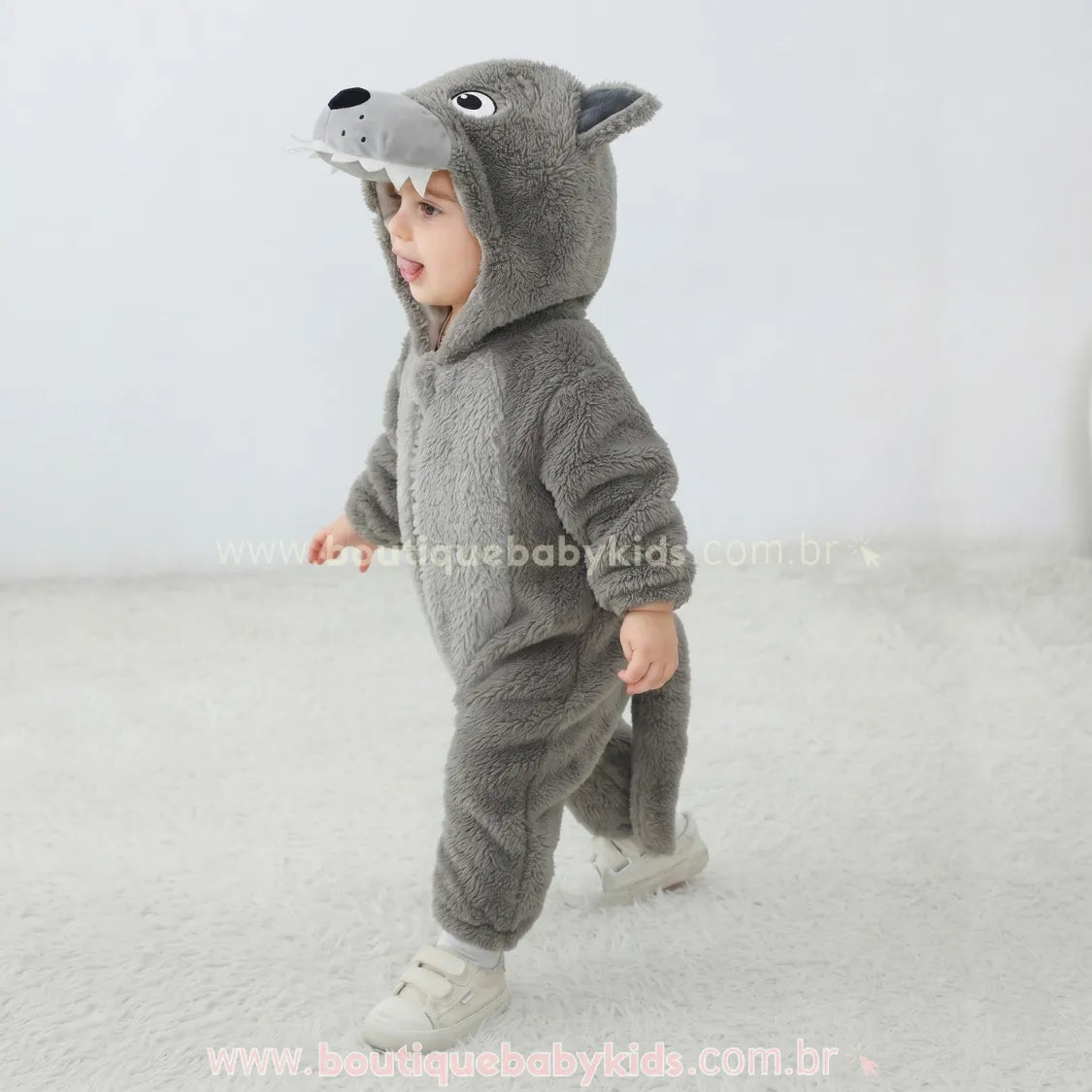 Macacão Bebê Fantasia Bichinho Lobo Mau - Boutique Baby Kids