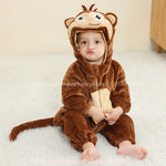 Macacão Bebê Fantasia Bichinho Macaquinho Marrom - Boutique Baby Kids