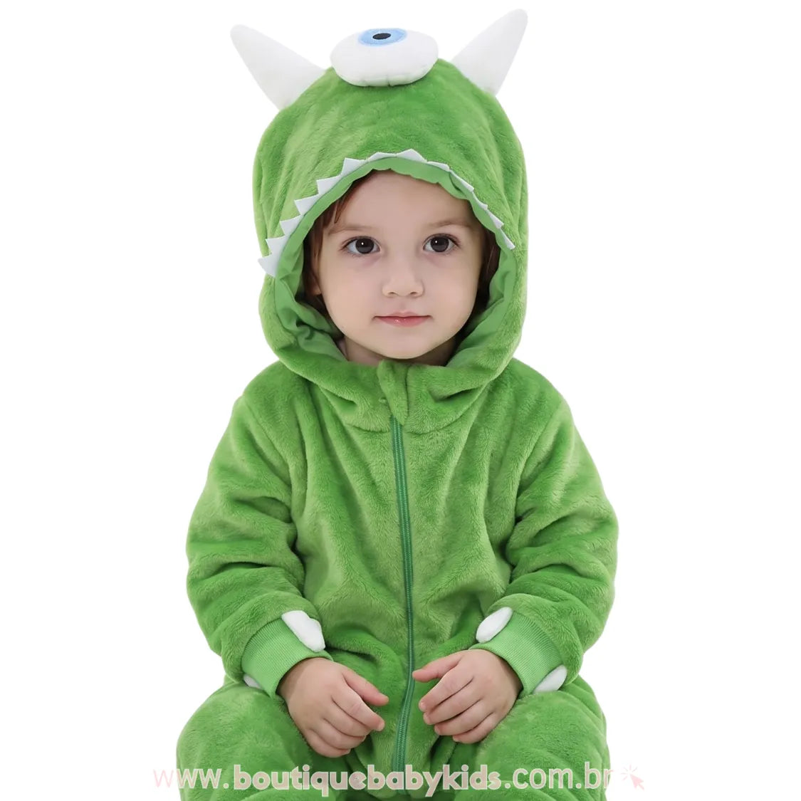 Macacão Bebê Fantasia Mike Wazowski Monstros S.A - Boutique Baby Kids
