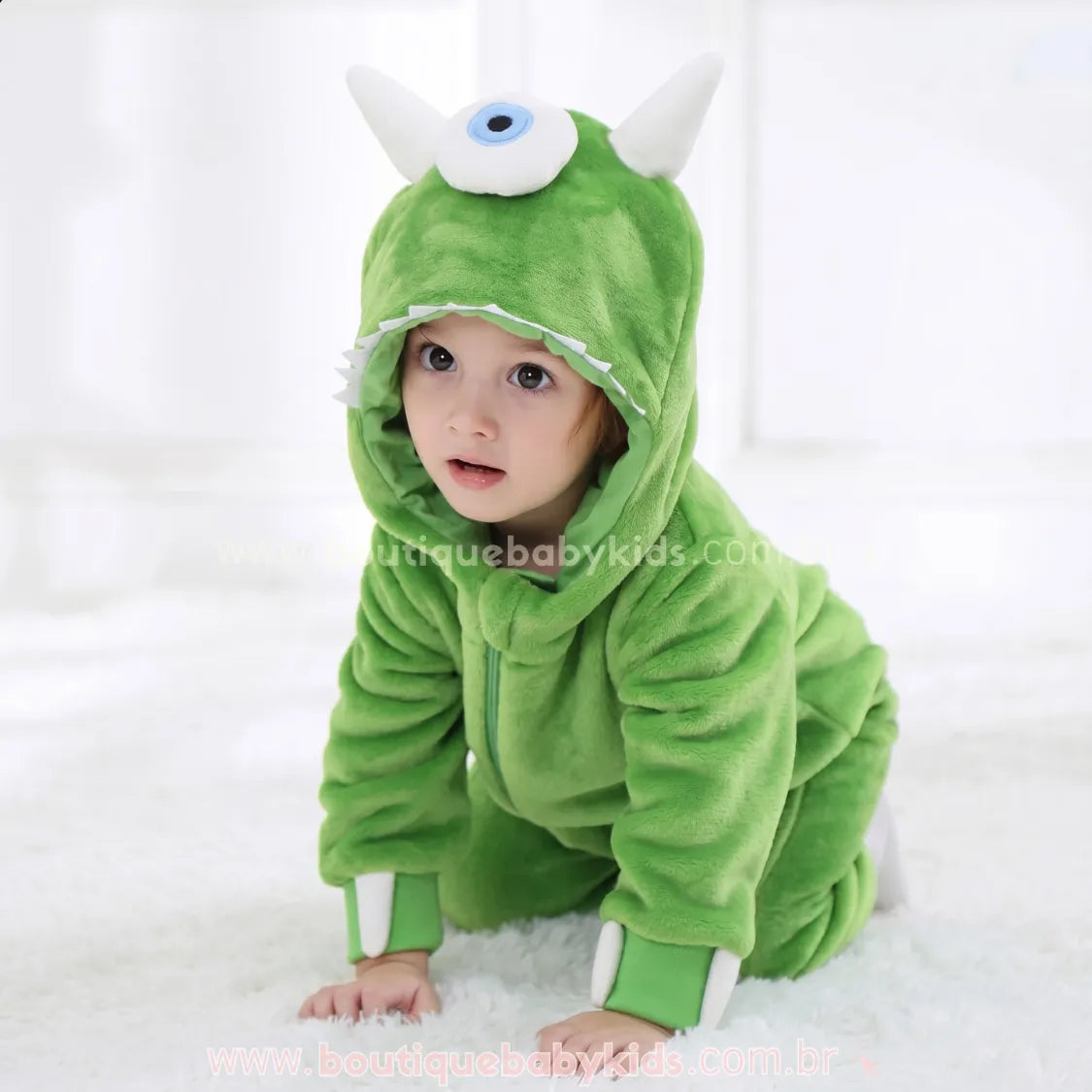 Macacão Bebê Fantasia Mike Wazowski Monstros S.A - Boutique Baby Kids