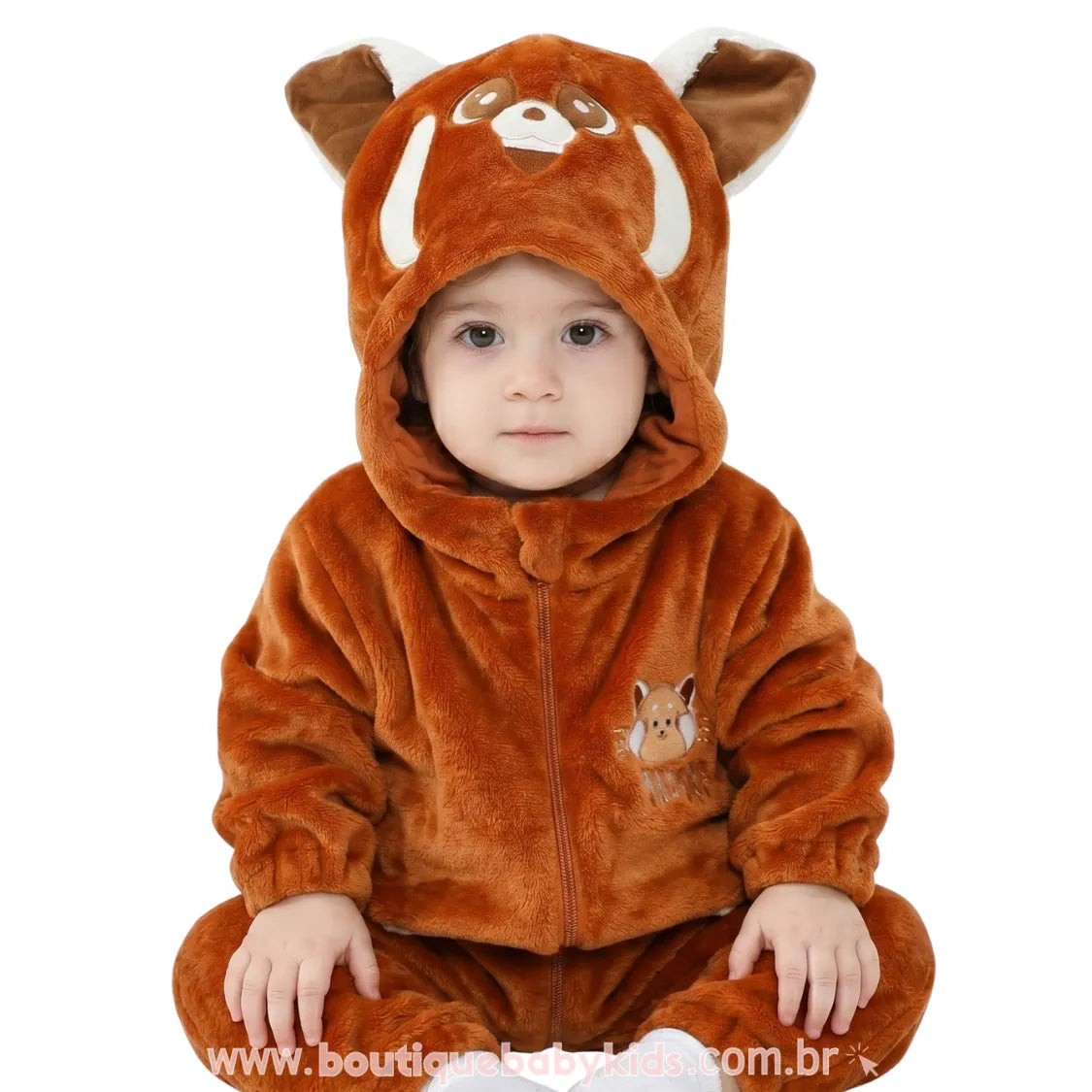 Macacão Bebê Fantasia Panda Vermelho - Red: Crescer é Uma Fera - Boutique Baby Kids