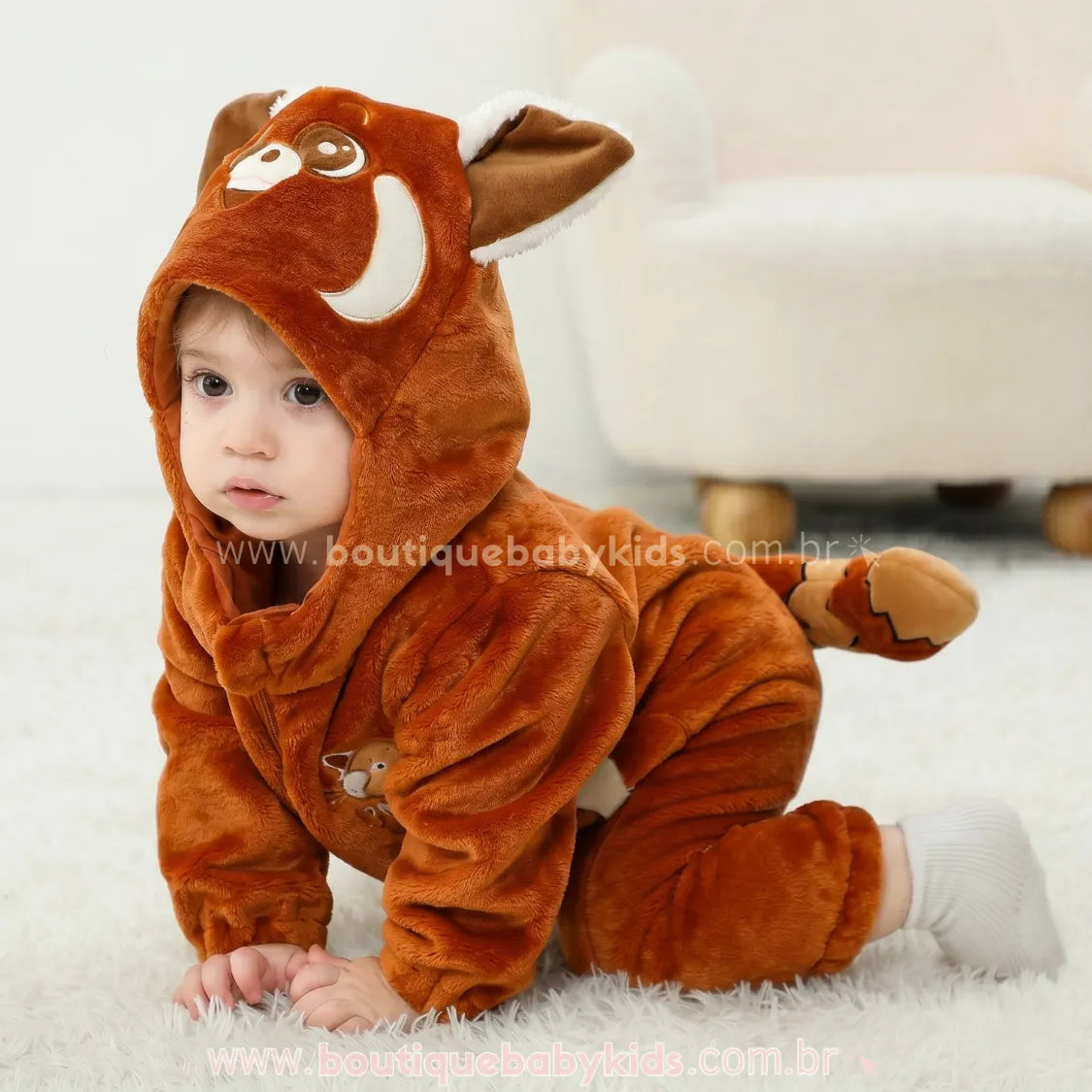 Macacão Bebê Fantasia Panda Vermelho - Red: Crescer é Uma Fera - Boutique Baby Kids