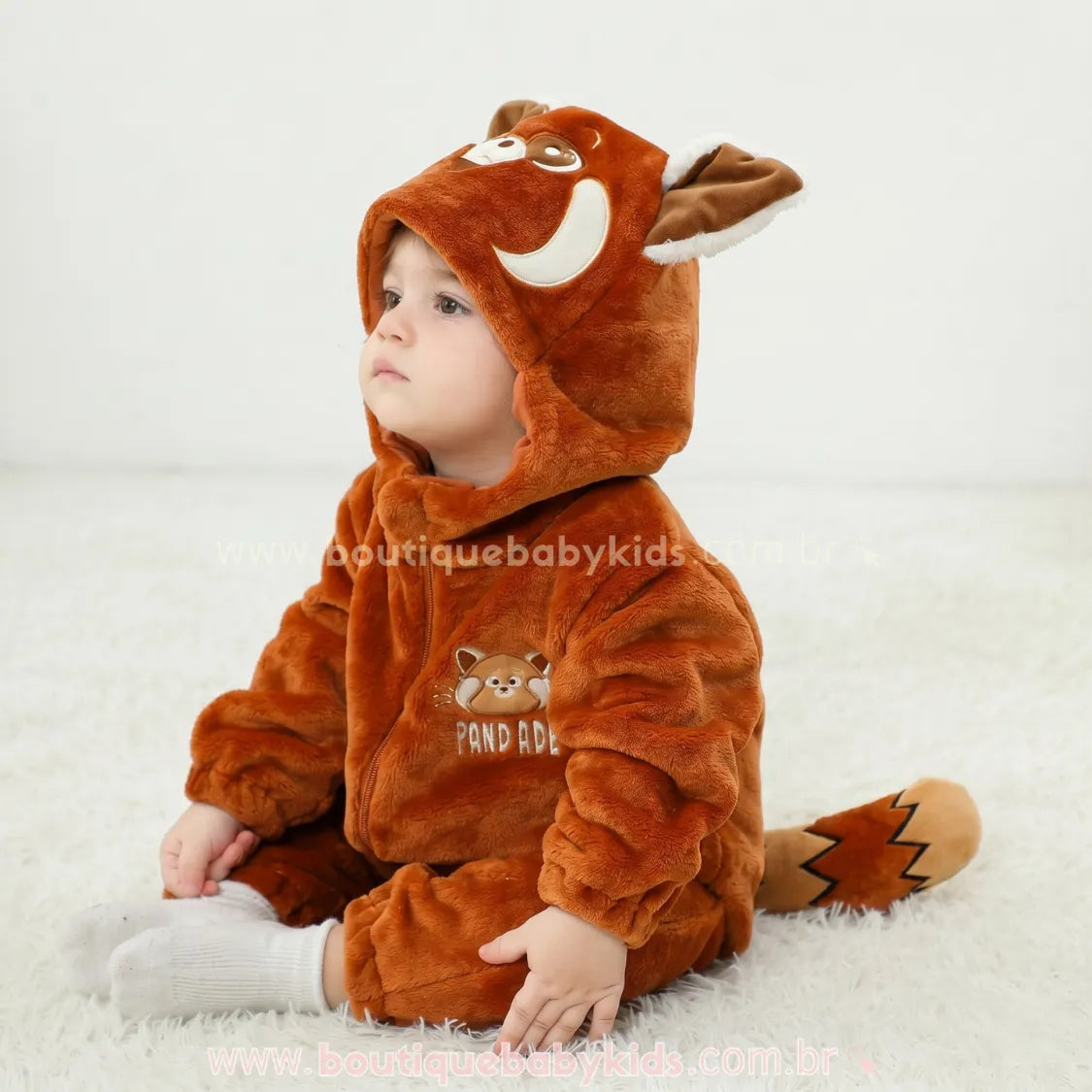 Macacão Bebê Fantasia Panda Vermelho - Red: Crescer é Uma Fera - Boutique Baby Kids