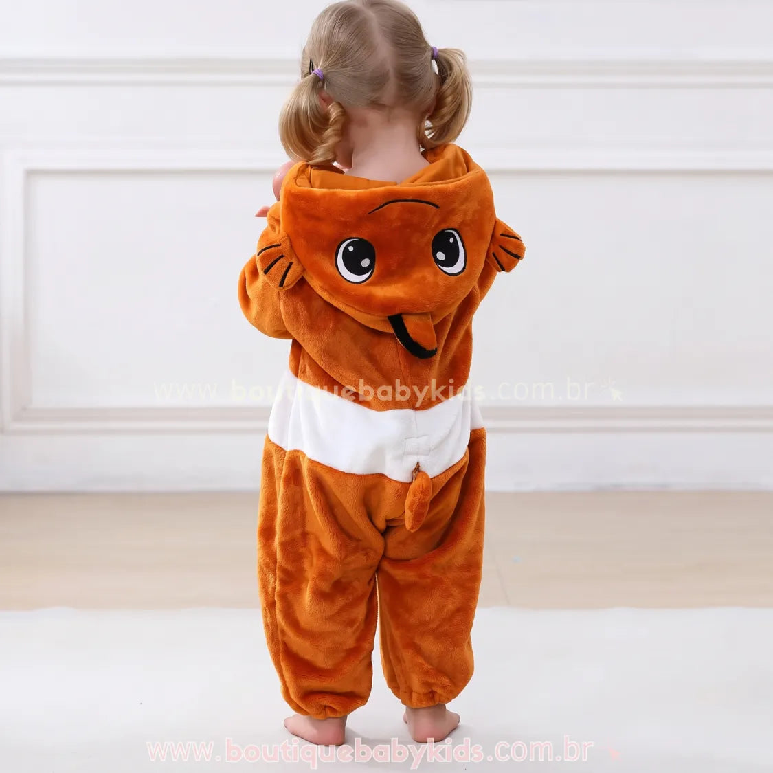 Macacão Bebê Fantasia Peixinho Coral Laranja - Boutique Baby Kids