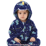Macacão Bebê Fantasia Pequeno Dinossauro Azul - Boutique Baby Kids