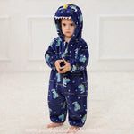 Macacão Bebê Fantasia Pequeno Dinossauro Azul - Boutique Baby Kids