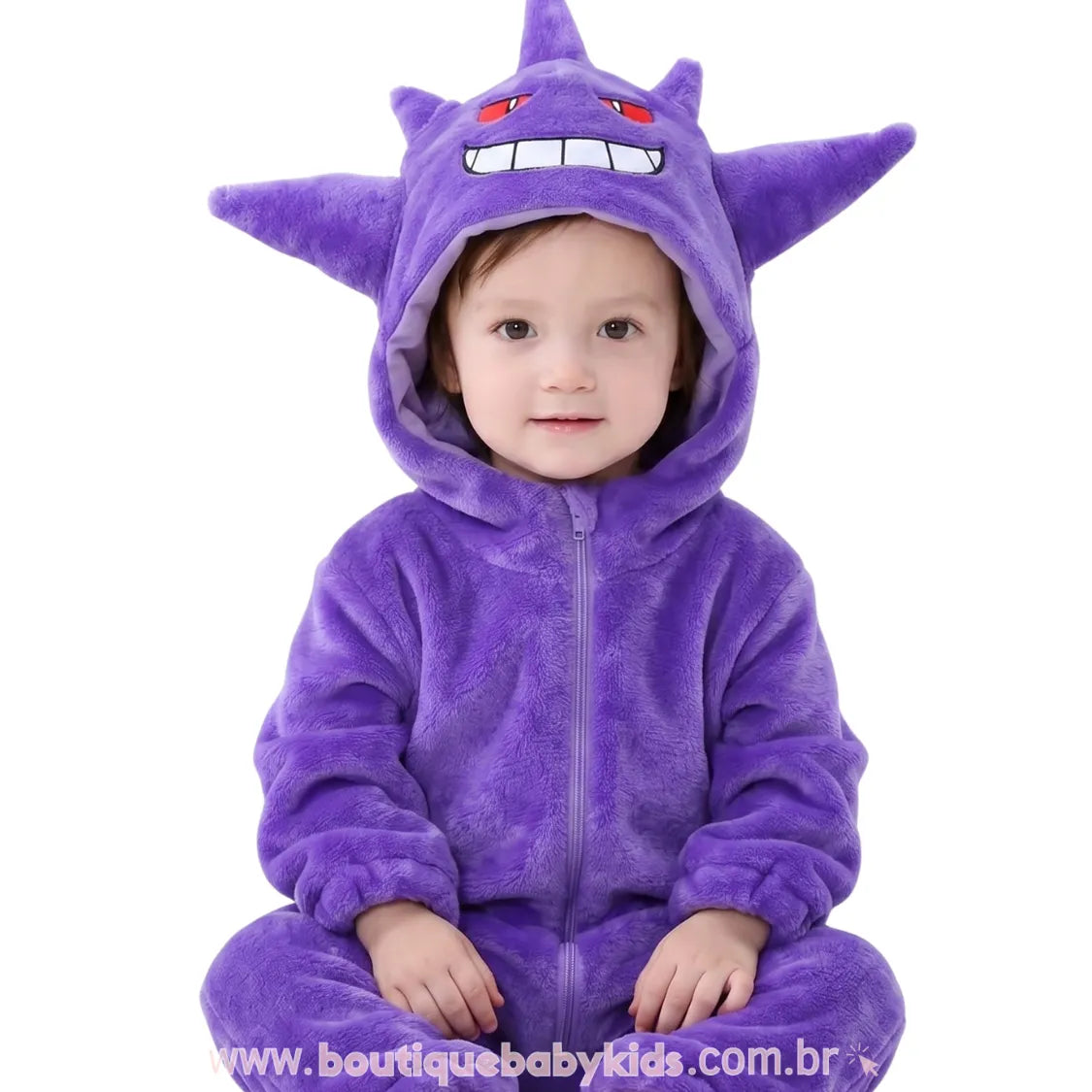 Macacão Bebê Fantasia Pokémon Gengar Roxo - Boutique Baby Kids