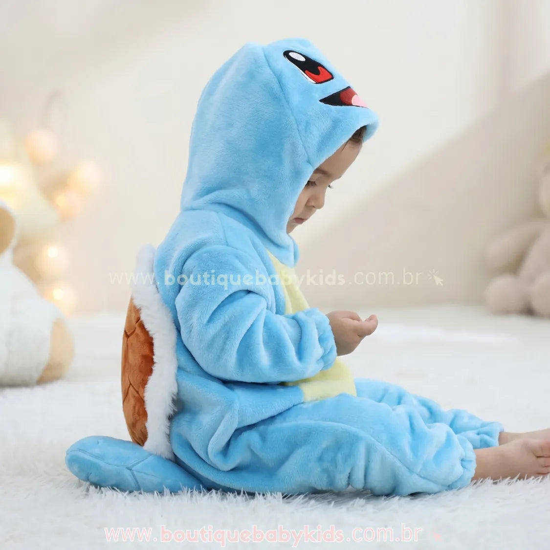 Macacão Bebê Fantasia Pokémon Squirtle Azul - Boutique Baby Kids