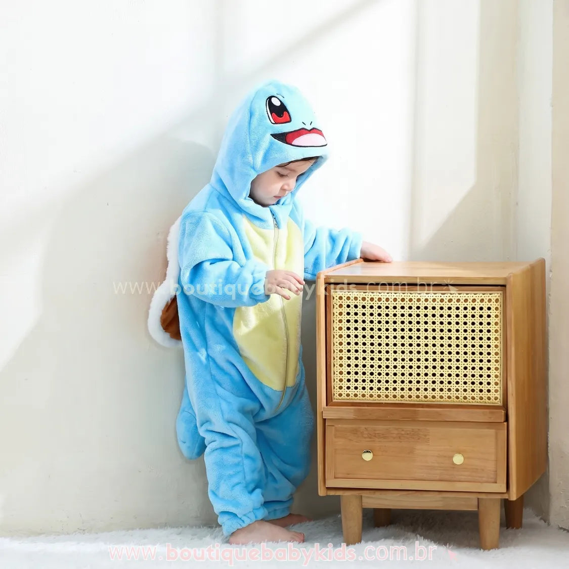 Macacão Bebê Fantasia Pokémon Squirtle Azul - Boutique Baby Kids