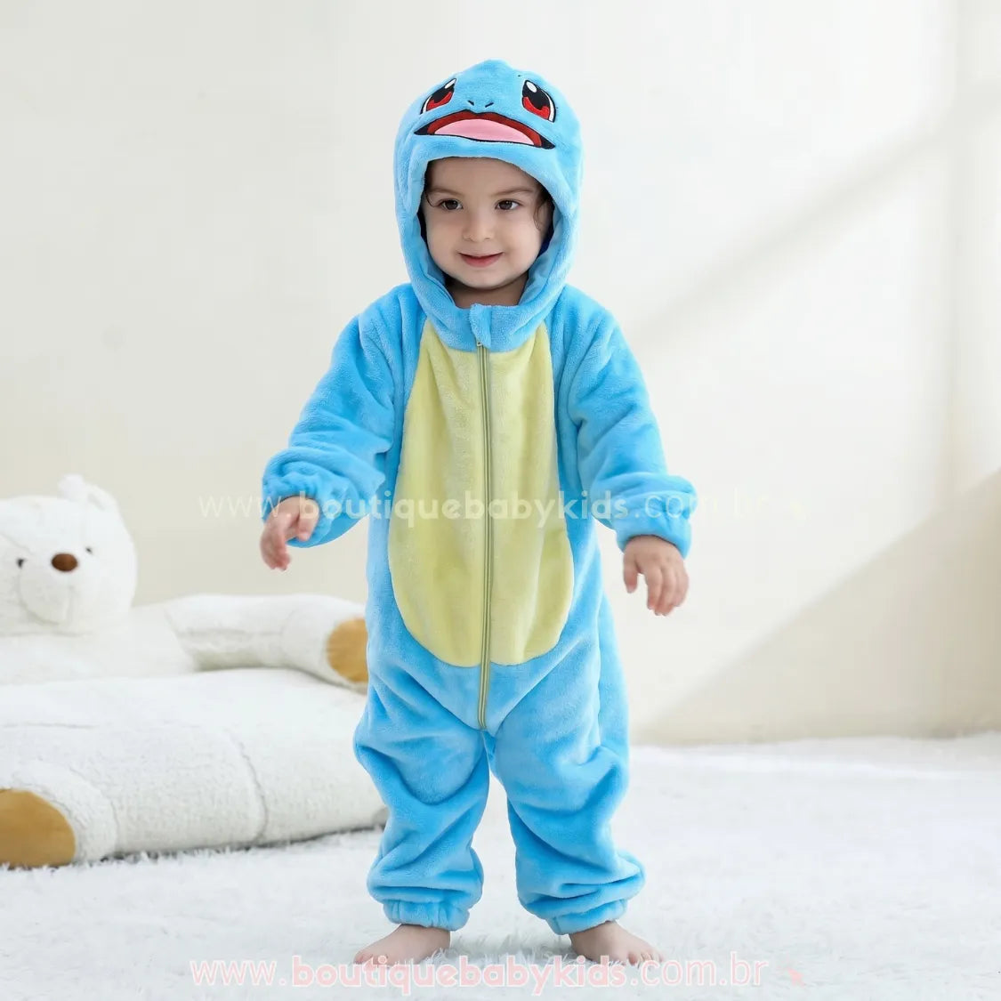 Macacão Bebê Fantasia Pokémon Squirtle Azul - Boutique Baby Kids