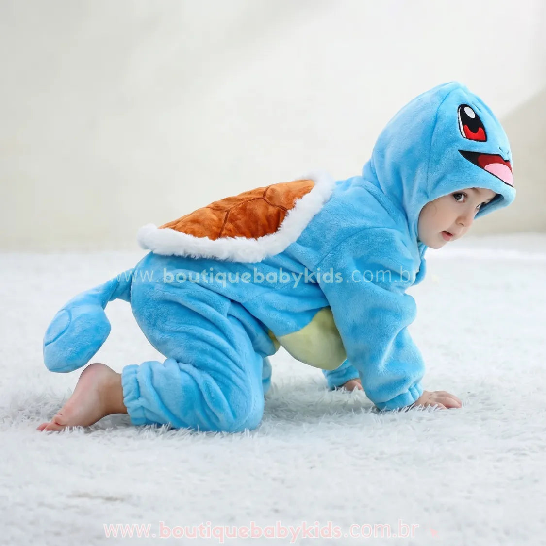 Macacão Bebê Fantasia Pokémon Squirtle Azul - Boutique Baby Kids
