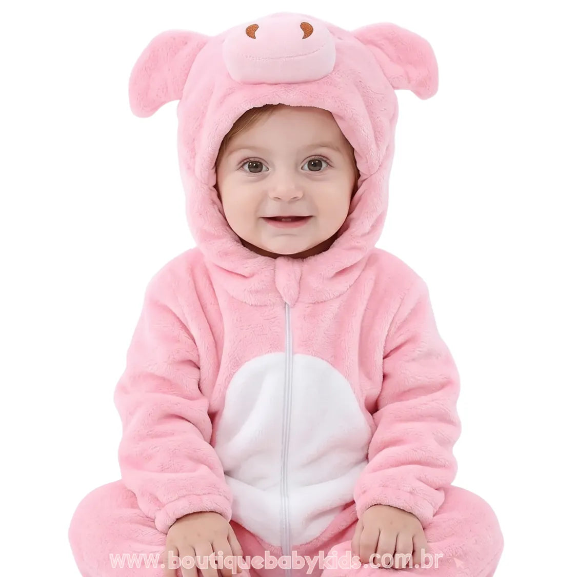 Macacão Bebê Fantasia Bichinho Porquinha Rosa - Boutique Baby Kids