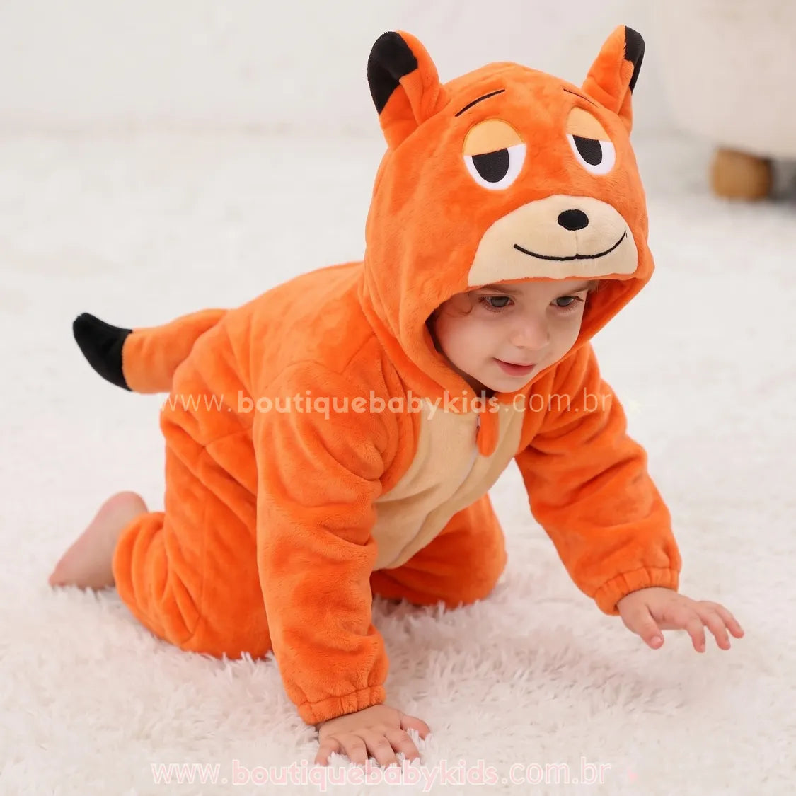 Macacão Bebê Fantasia de Bichinho Raposa Nick Zootopia - Boutique Baby Kids