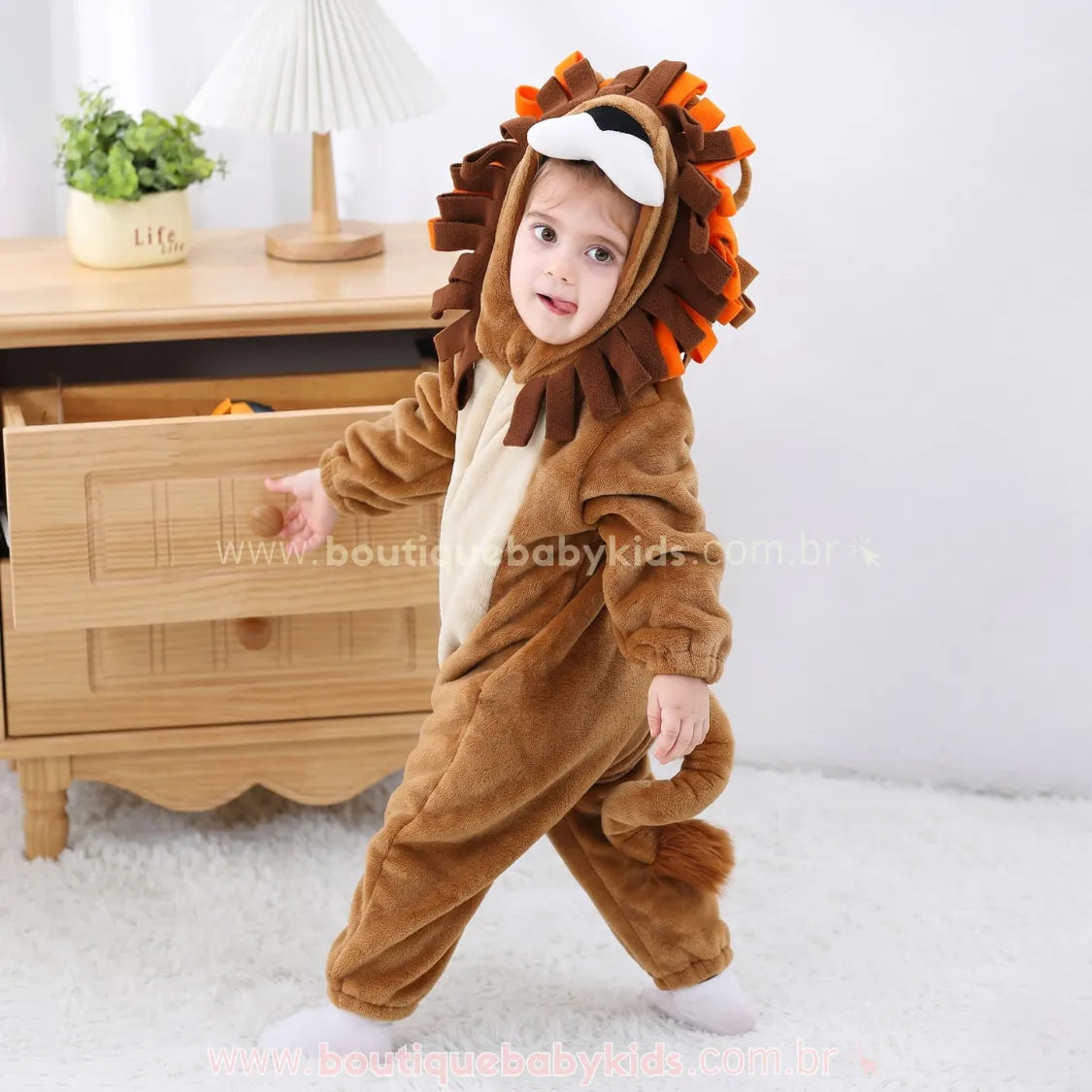 Macacão Bebê Fantasia Bichinho Rei Leão da Savana - Boutique Baby Kids