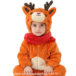 Macacão Bebê Fantasia Bichinho Rena com Cachecol - Boutique Baby Kids