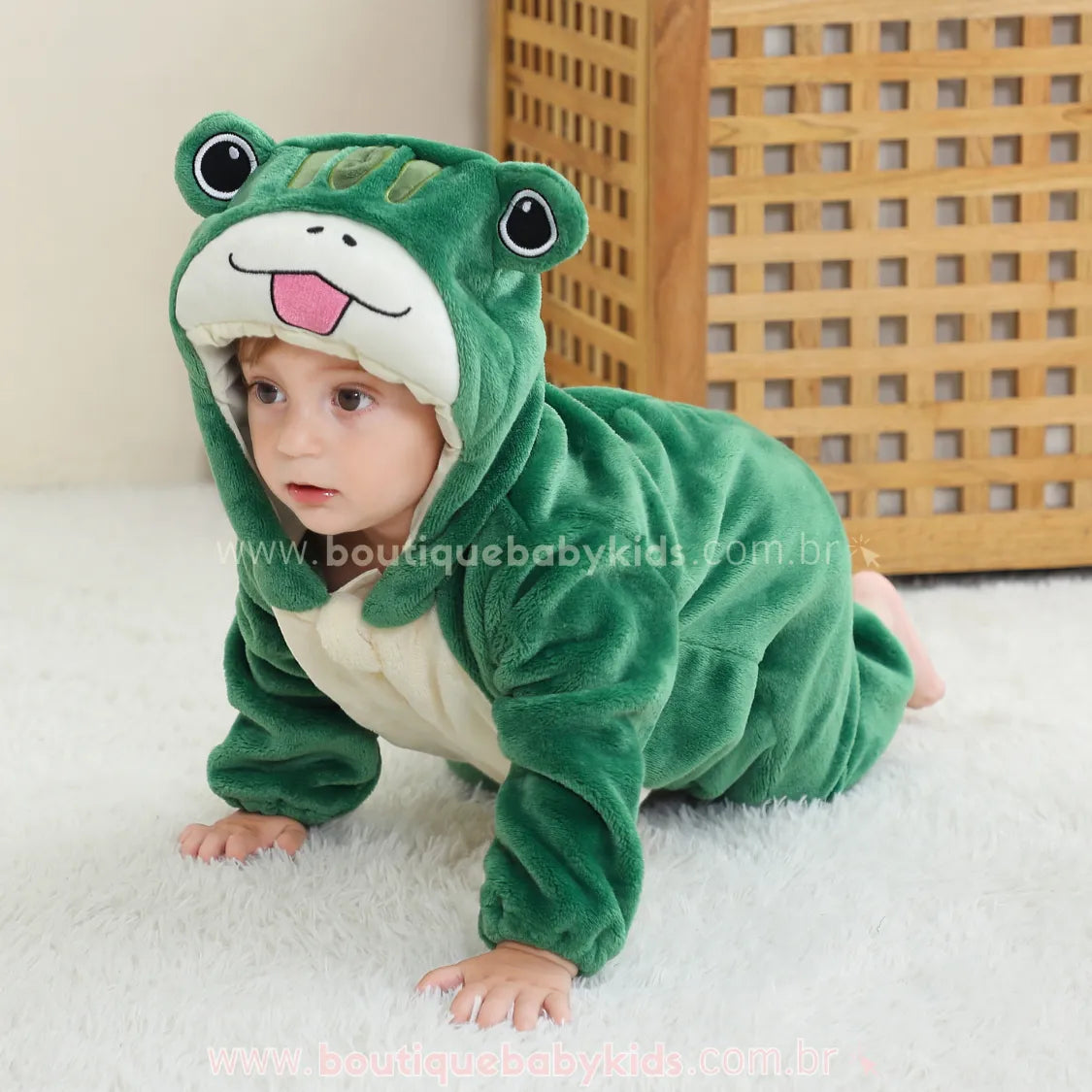 Macacão Bebê Bichinho Fantasia Sapinho Verde - Boutique Baby Kids