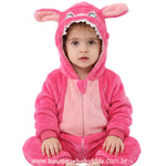 Macacão Bebê Fantasia Stitch Angel Rosa - Boutique Baby Kids