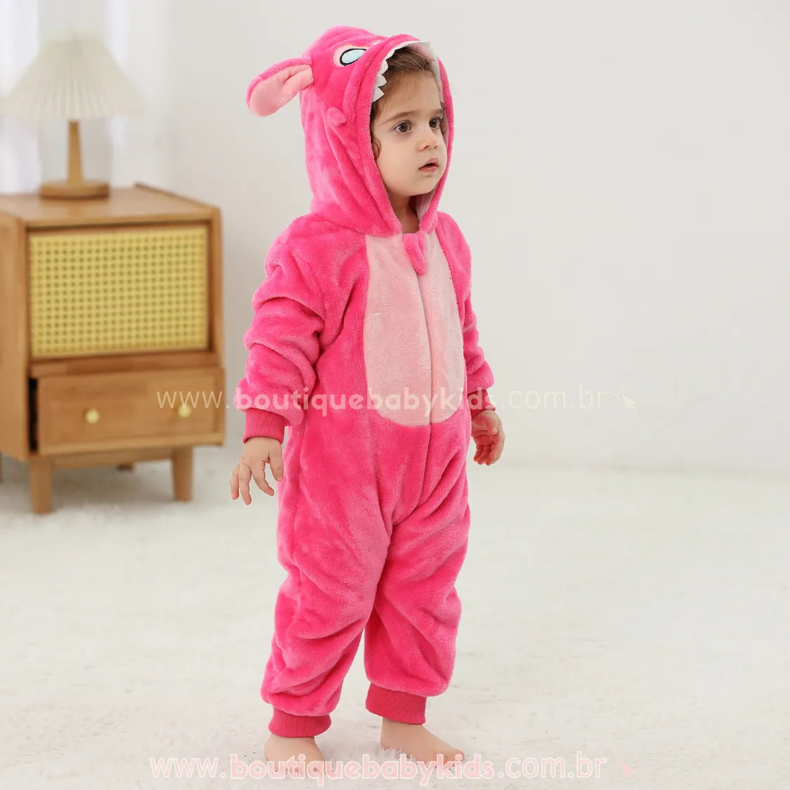 Macacão Bebê Fantasia Stitch Angel Rosa - Boutique Baby Kids