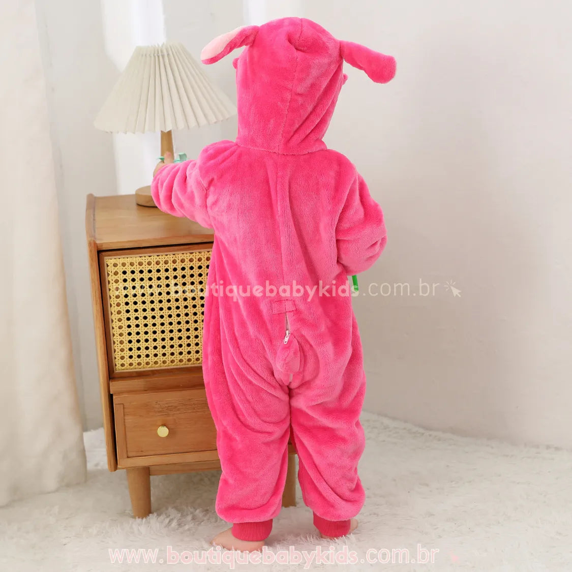 Macacão Bebê Fantasia Stitch Angel Rosa - Boutique Baby Kids